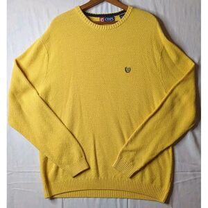 Chaps Ralph Lauren Yellow Crewneck‎ Sweater Mens Large Preppy Adult